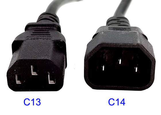 C13 C14 Przewód zasilający Miedziany kabel LAN 1,5 m Czarny 18AWG C19 C20 PDU Certyfikat IEC320